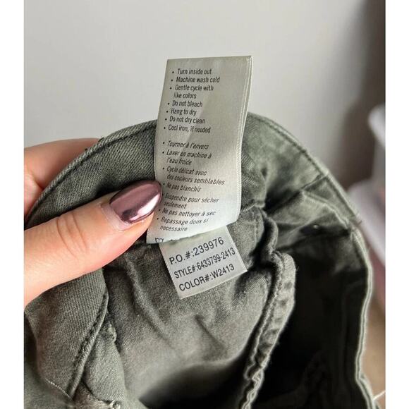 Paige Green Cargo Pants Utility Pockets Casual Stretch Size 28 Women’s - Picture 5 of 5